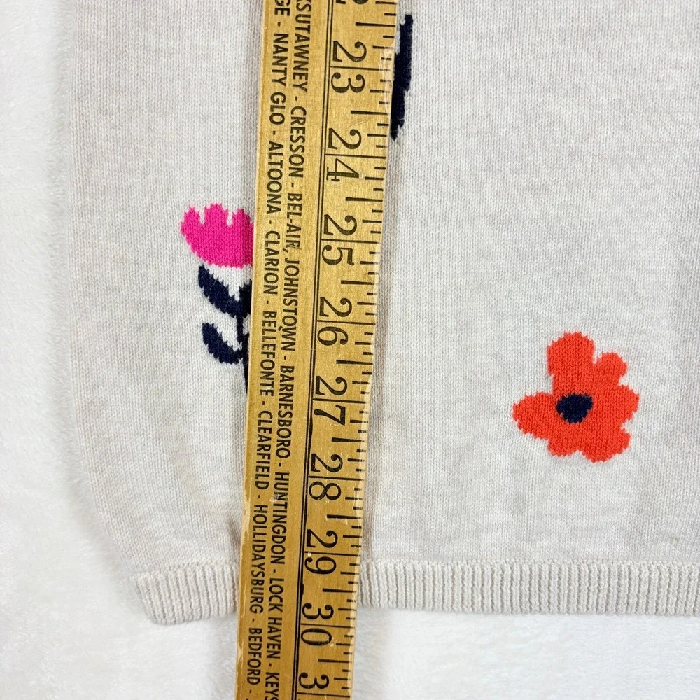 Hanna‎ Andersson Dress Girls 140cm US 10 Cream Floral Ruffle Long Sleeve Cotton